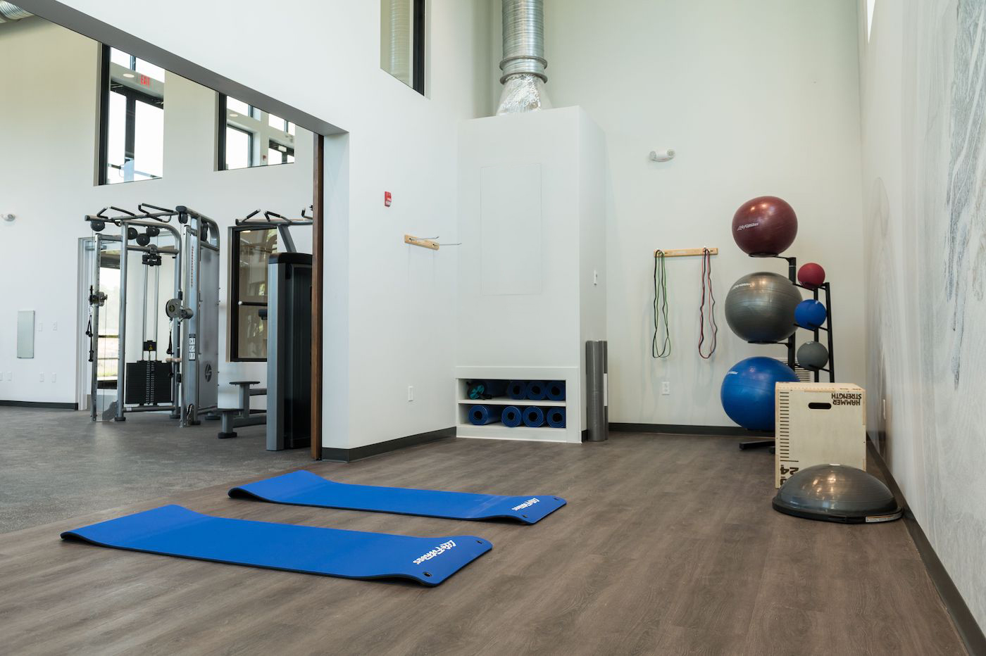 yoga studio inside fitness center