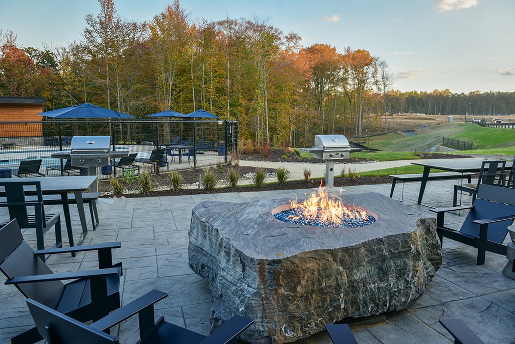 outdoor fire pit and chairs